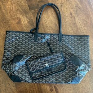 Authentic - Goyard Black and White Chevron Tote